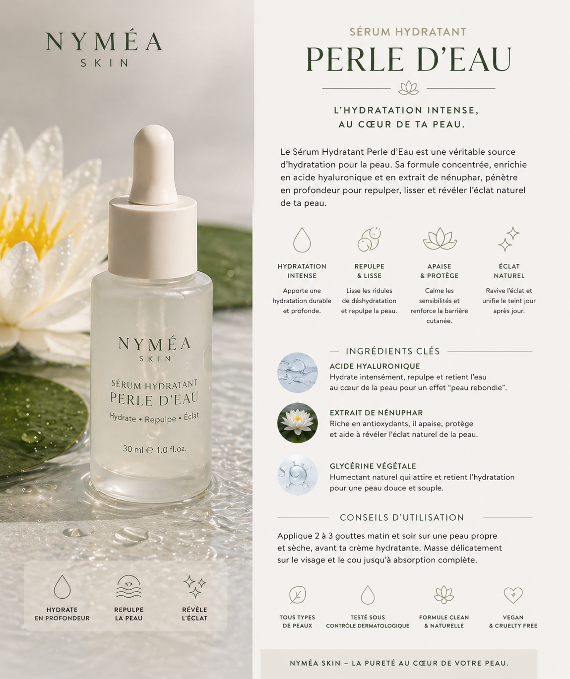 Nyméa Skin – Sérum Hydratant “Perle d’Eau